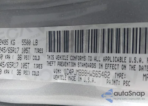 2017 Jeep Cherokee Trailhawk L Plus 4X4 from USA, damaged, VIN 1C4PJMBB8HW565462